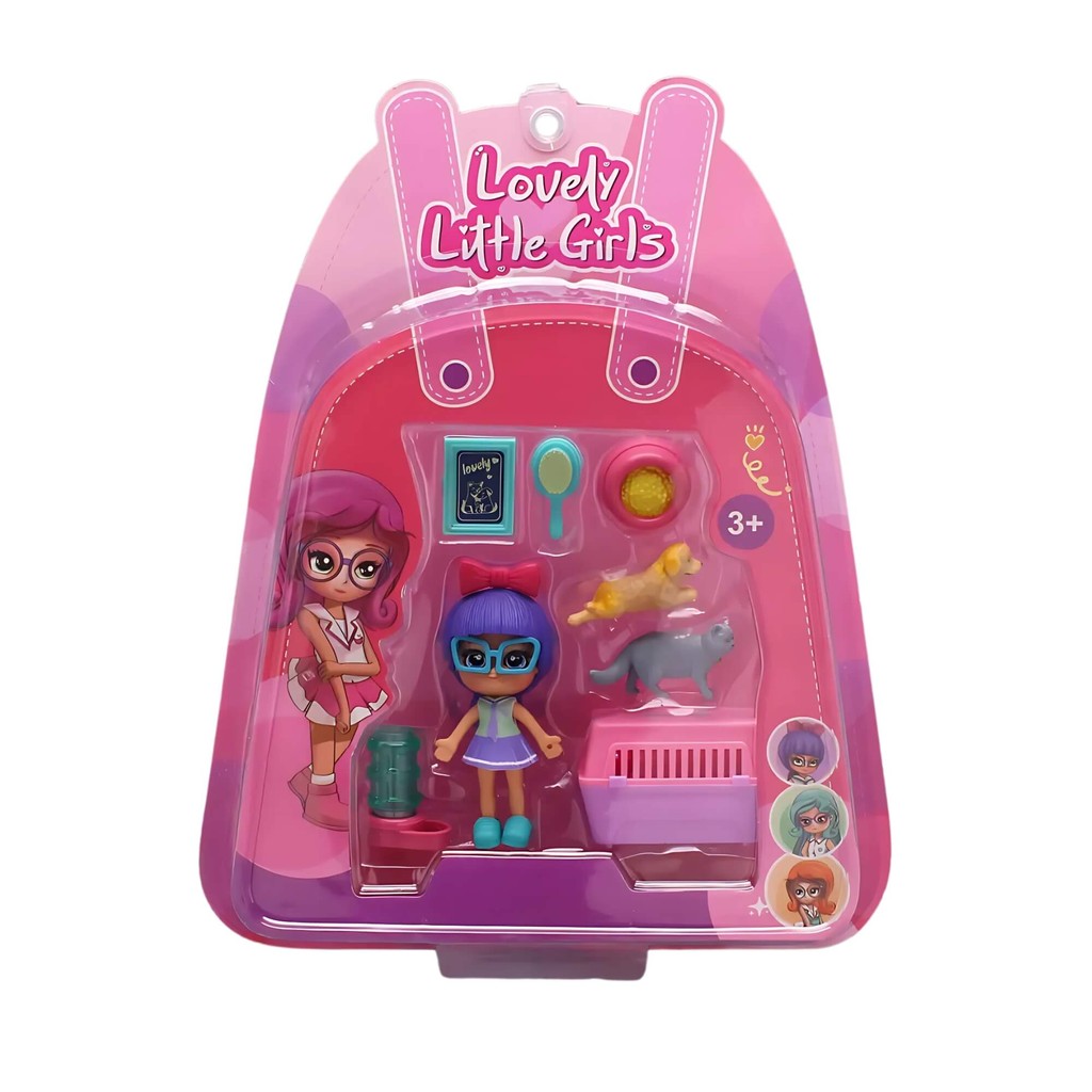 10x Bonecas Lovely Little Girls Super Pet Shop Sortidas Multikids - BR2268