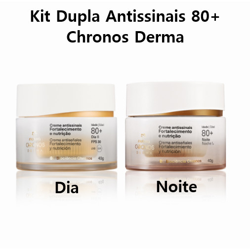Kit Chronos Derma Natura, Gel Creme Antissinais 80+