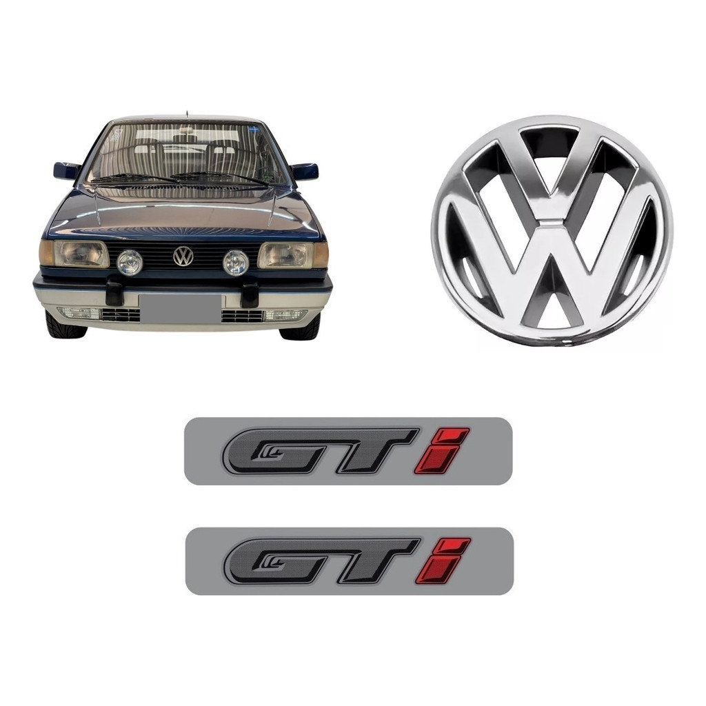 Emblemas Gti Coluna + Vw Da Grade - Gol 1991 À 1994