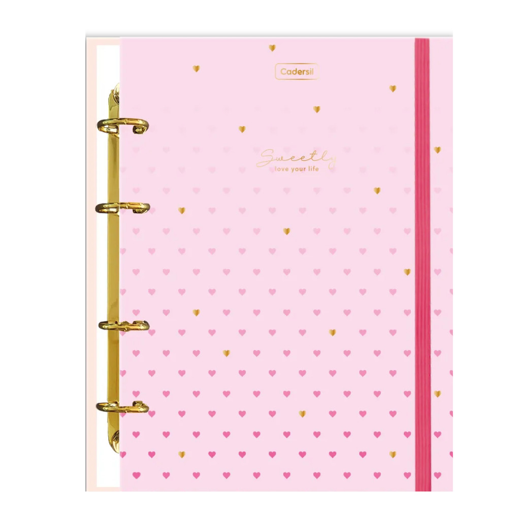 Caderno Argolado Colegial Capa Dura 80fls Sweetly  - CADERSIL