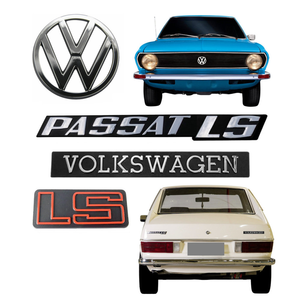 Emblemas Passat Ls Volkswagen + Ls + Vw Da Grade - 1973 À 82