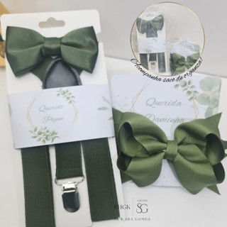 Kit Pajem ou Daminha Infantil com laço cabelo ou kit Suspensório e Tags enviados em saco de Organza em Oferta na Shopee