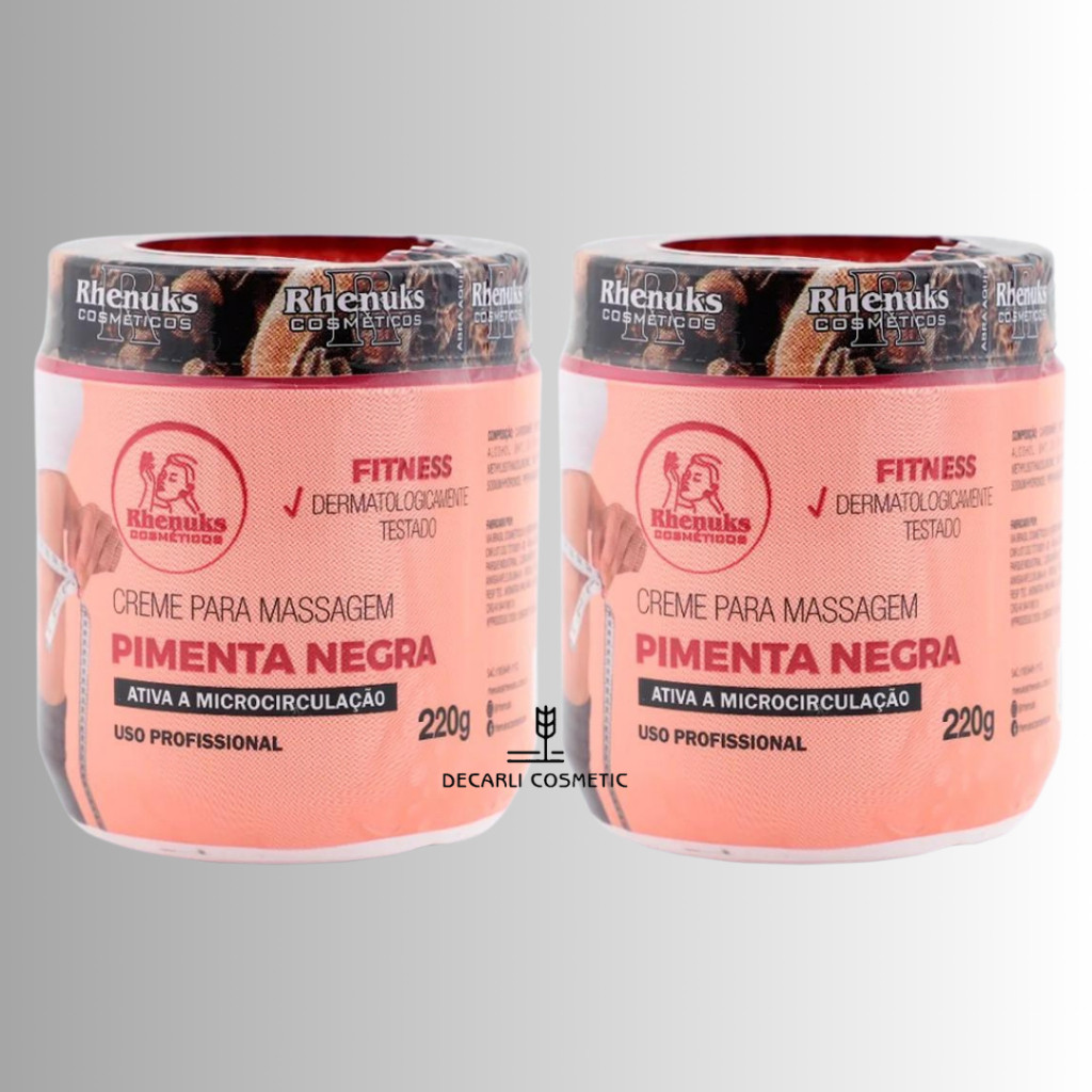 2 UN Creme PIMENTA NEGRA Redutor de Medidas 200g - Rhenuks Cosméticos em Oferta na Shopee