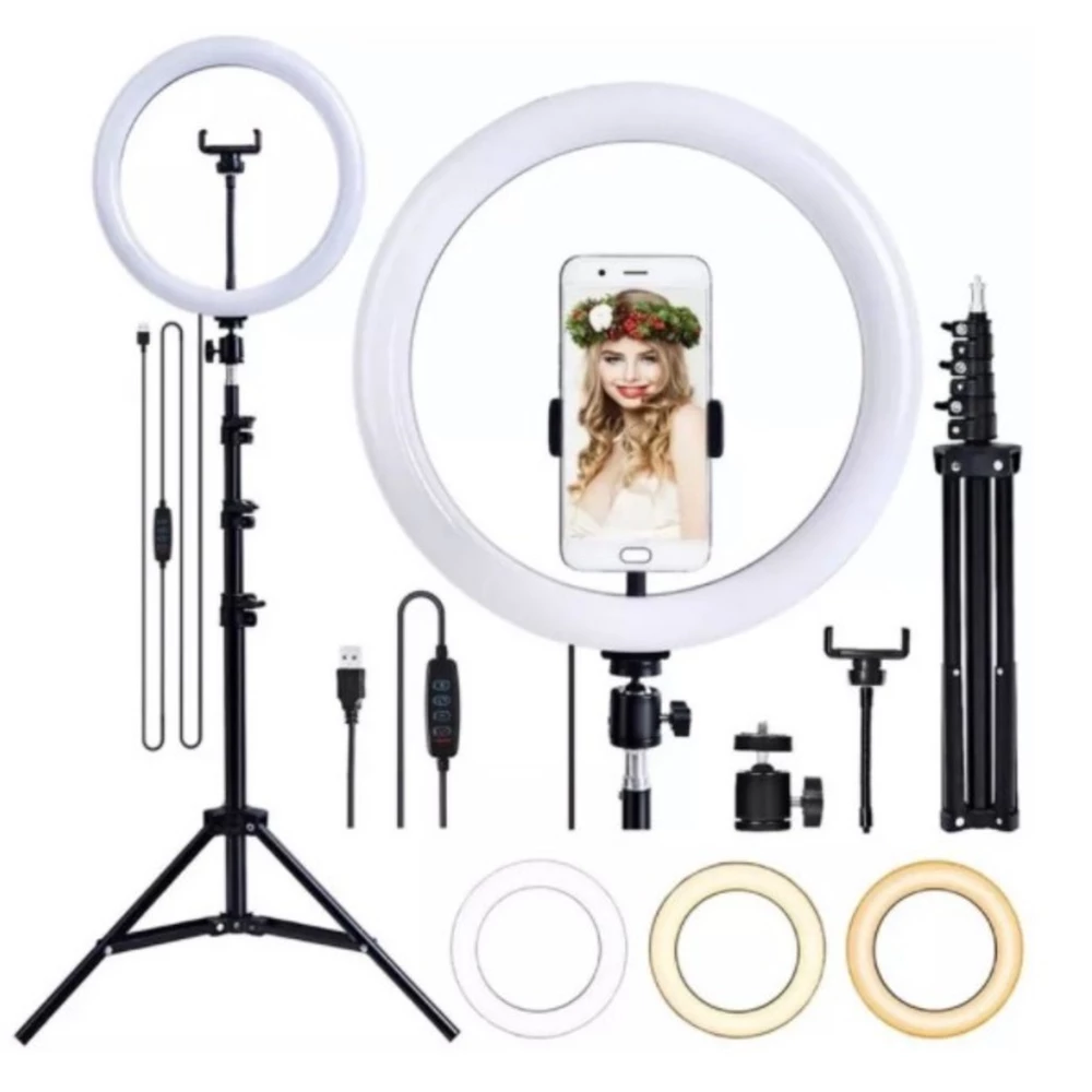 Ring Iluminador Leva 30cm / 12 Polegadas Com Trip É 2 Metros Ideal Para Blogues FANG