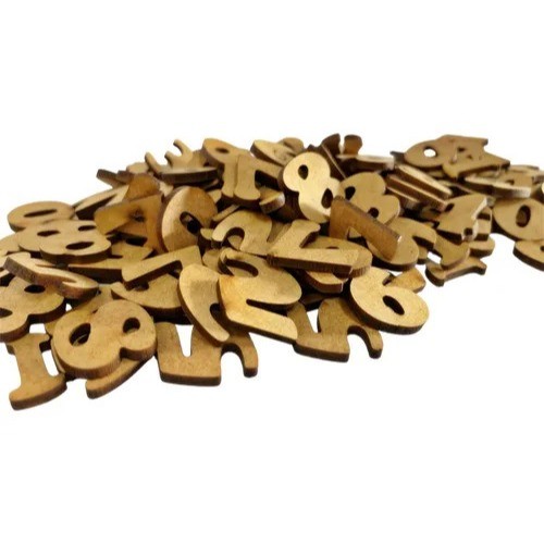 40 Aplique Letras Ou Numeros MDF CRU  (S2MDF422) (OBS NAO VEM DUPLA FACE)