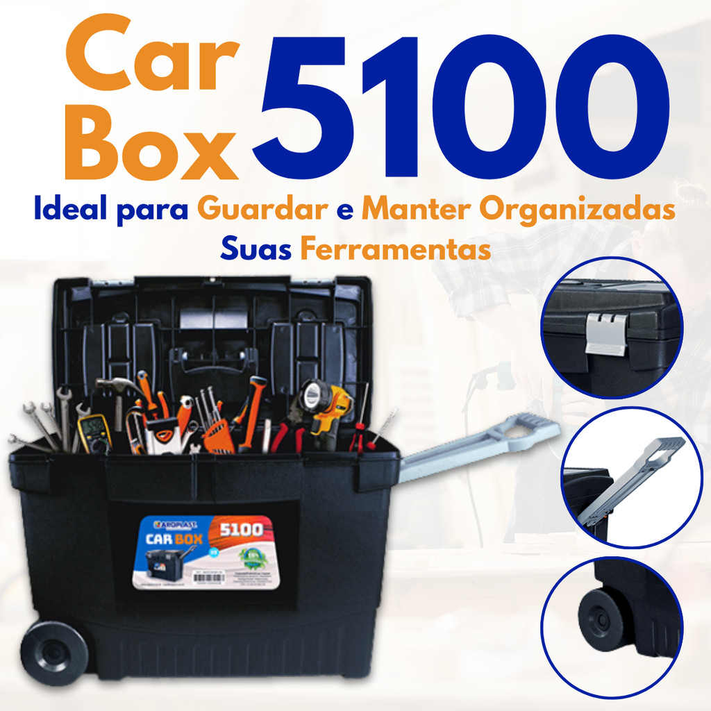 Caixa de Ferramentas Arqplast Car Box 5100 com Rodas Preta Compartimentos Internos Para Ferramentas em Oferta na Shopee