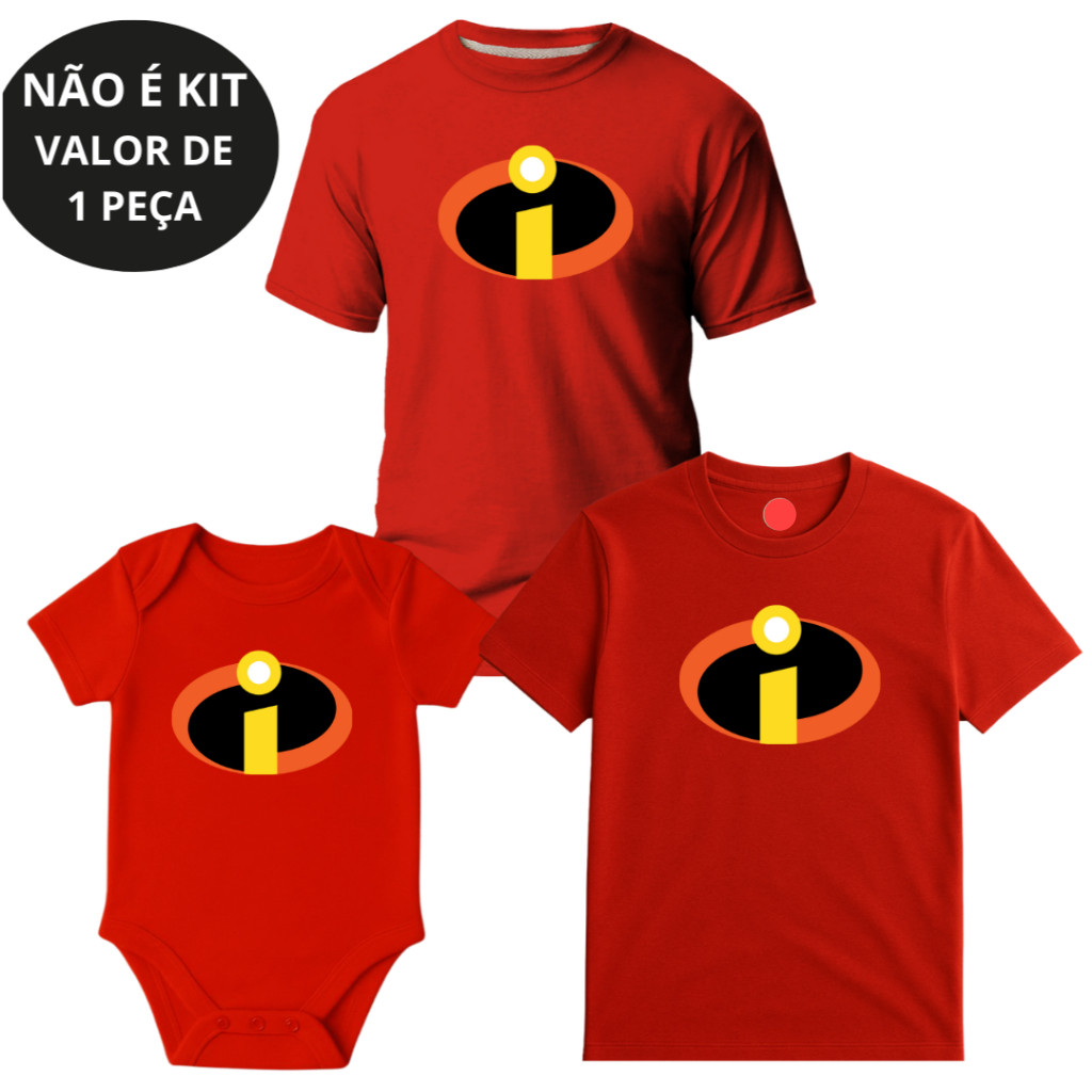 Camiseta Adulto, Infantil e Body Bebê Unissex Incríveis Festa Temática NÃO É KIT - 1 PEÇA