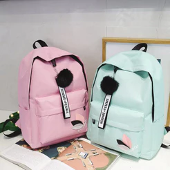 CHENXIAOHONG Mochila Escolar Feminina Grande, Estilo Coreano de Rua, Lona Resistente para Estudo e Viagem