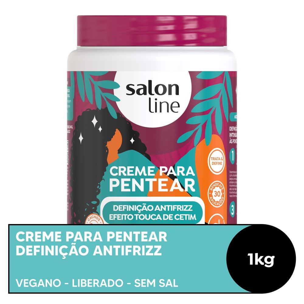 Creme de Pentear Salon Line Definição Antifrizz 1kg em Oferta na Shopee