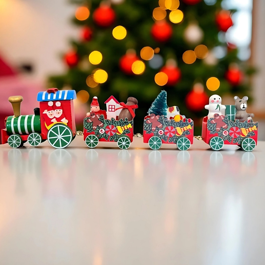 Enfeite de Madeira de Natal Trem - Presentes de Natal - 25,5cm - 1 unidade - Artlille - Rizzo