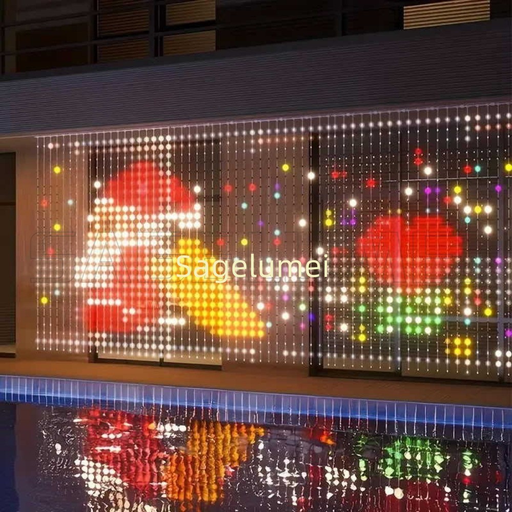 DIY 400LEDs 2M 3M Luzes De Cortina Inteligentes , 400 LED USB Corda Com Controle Remoto App , Sincronização De Música De