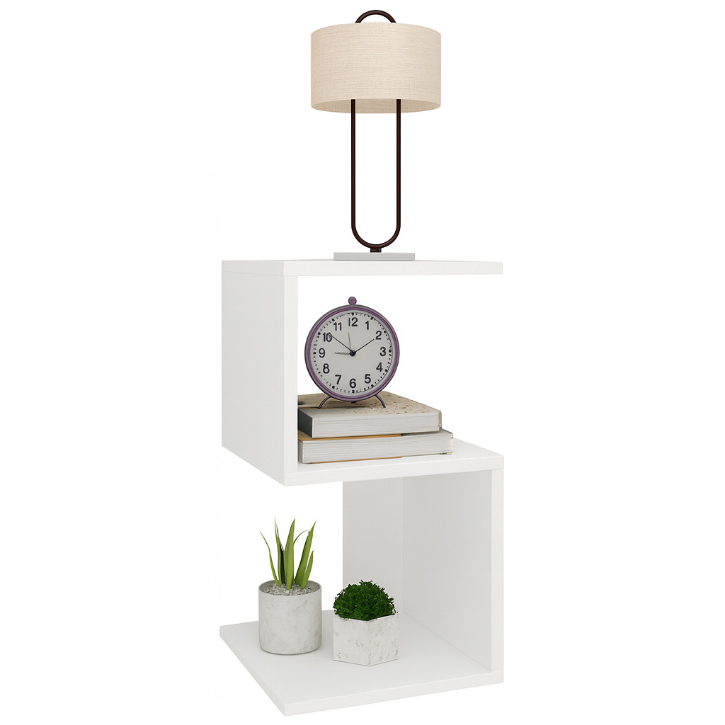 Nicho Mesa Cabeceira Z / S Quarto Aparador Canto Mdf Branco Mesa de Canto Prateleira Mesinha Lateral