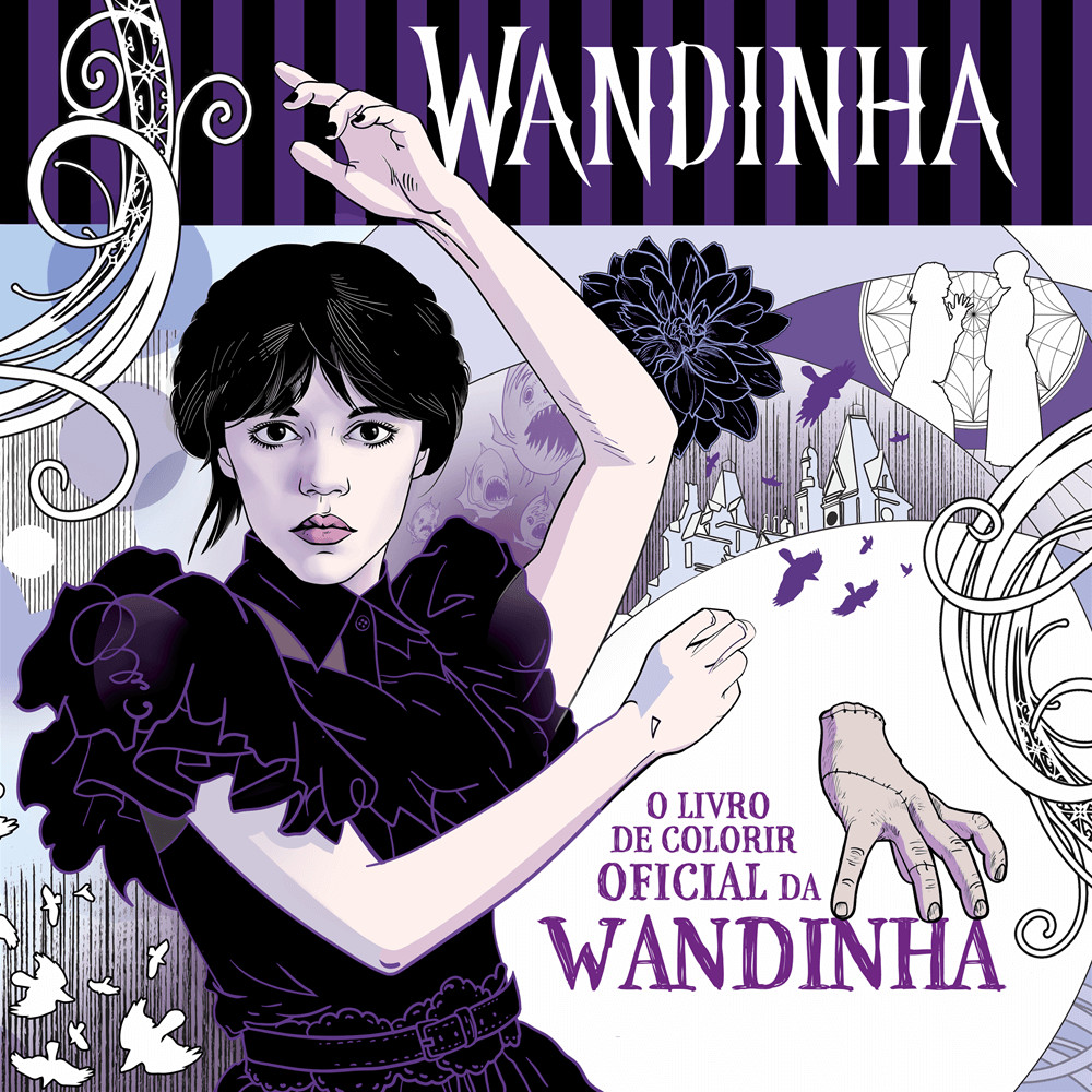 Livro - O livro de colorir oficial da Wandinha - por Random House - Editora Universo dos Livros ISBN 9786556097909