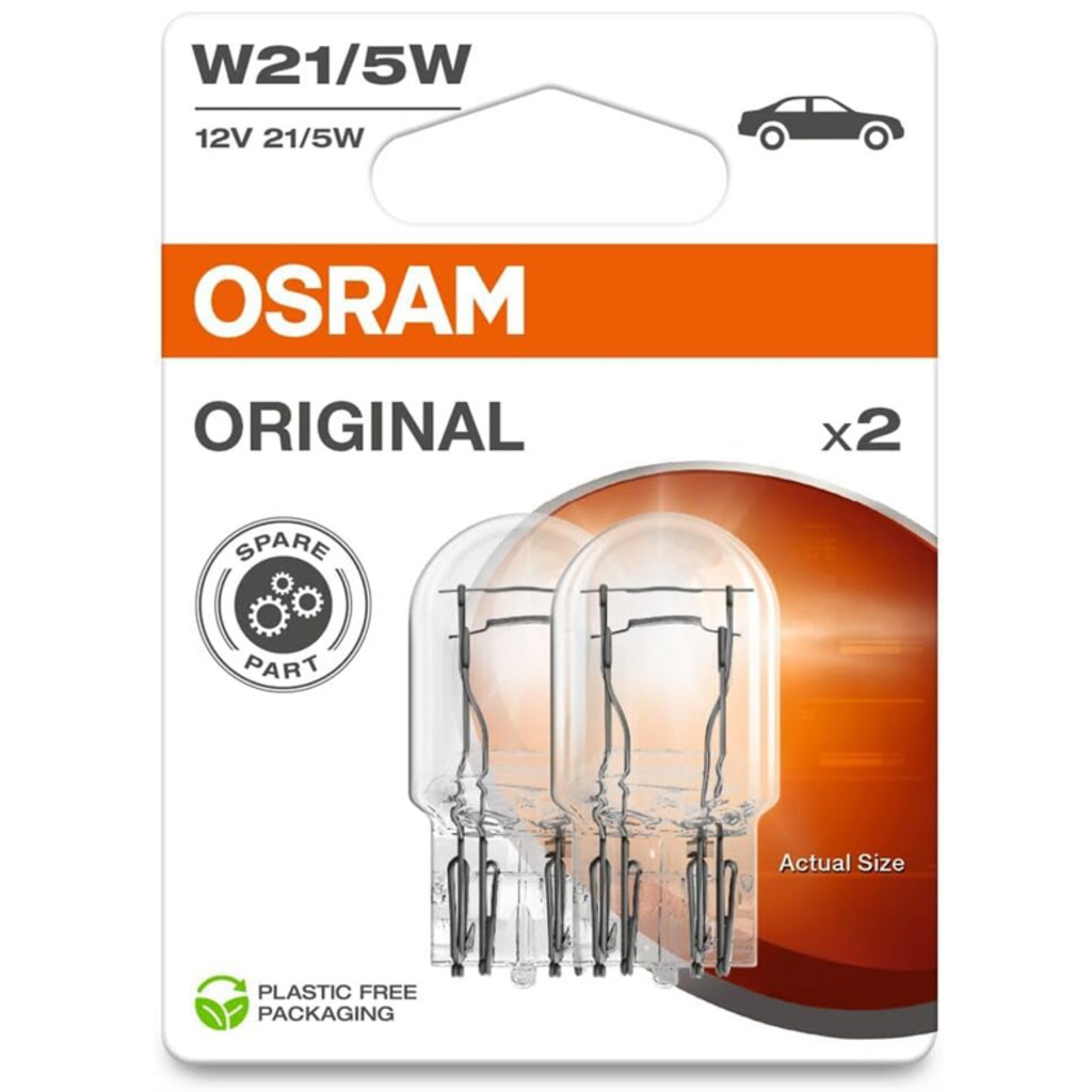Par Lâmpada Osram Original W21/5w 12v Auxiliar Reposição em Oferta na Shopee