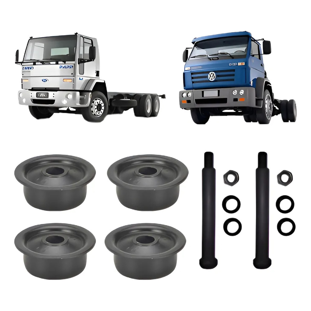 Kit Coxim Parafuso Porca Arruela E Bucha Traseiro Cabine Vw