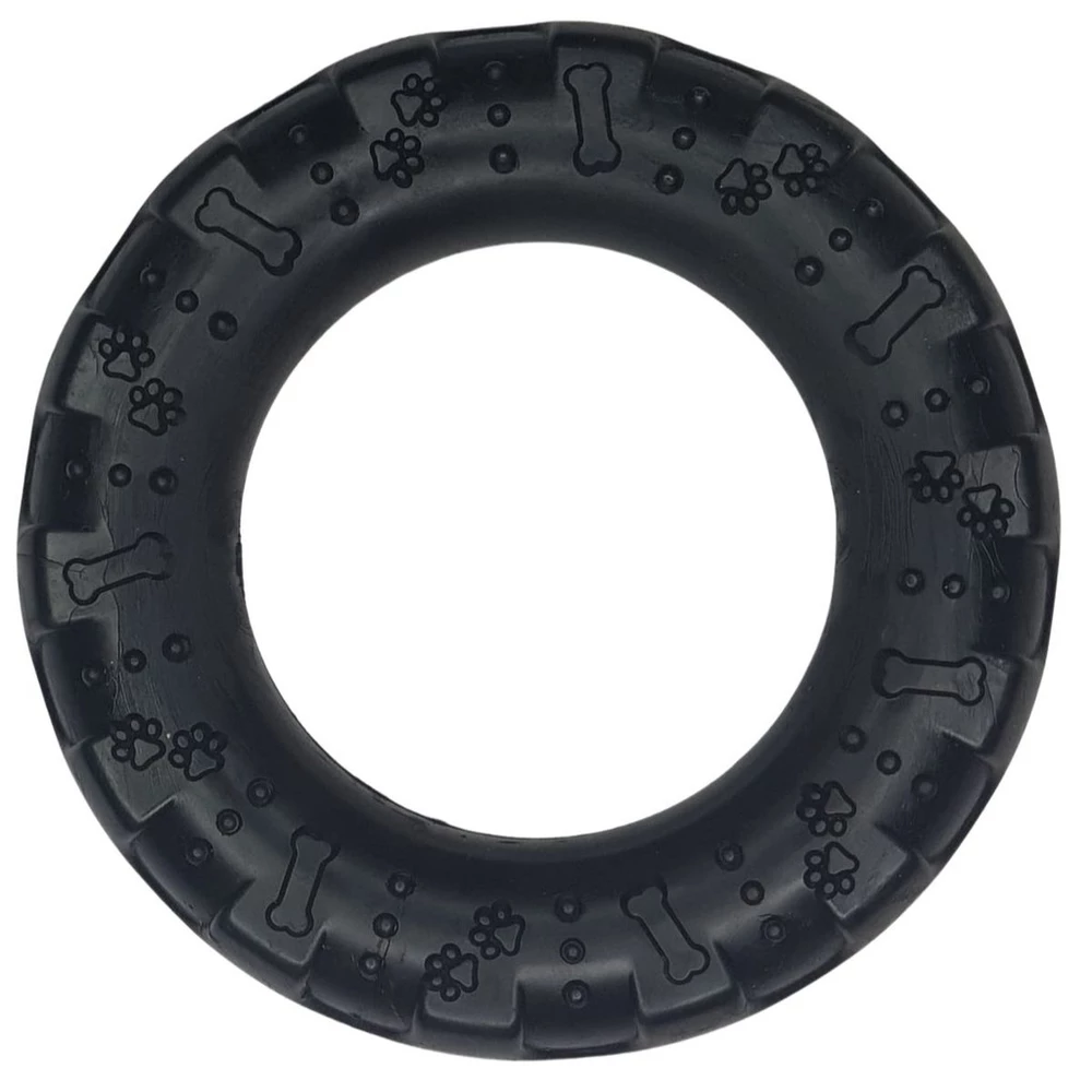 Brinquedo Mordedor Pneu Maciço Preto Cachorro Pet Grande