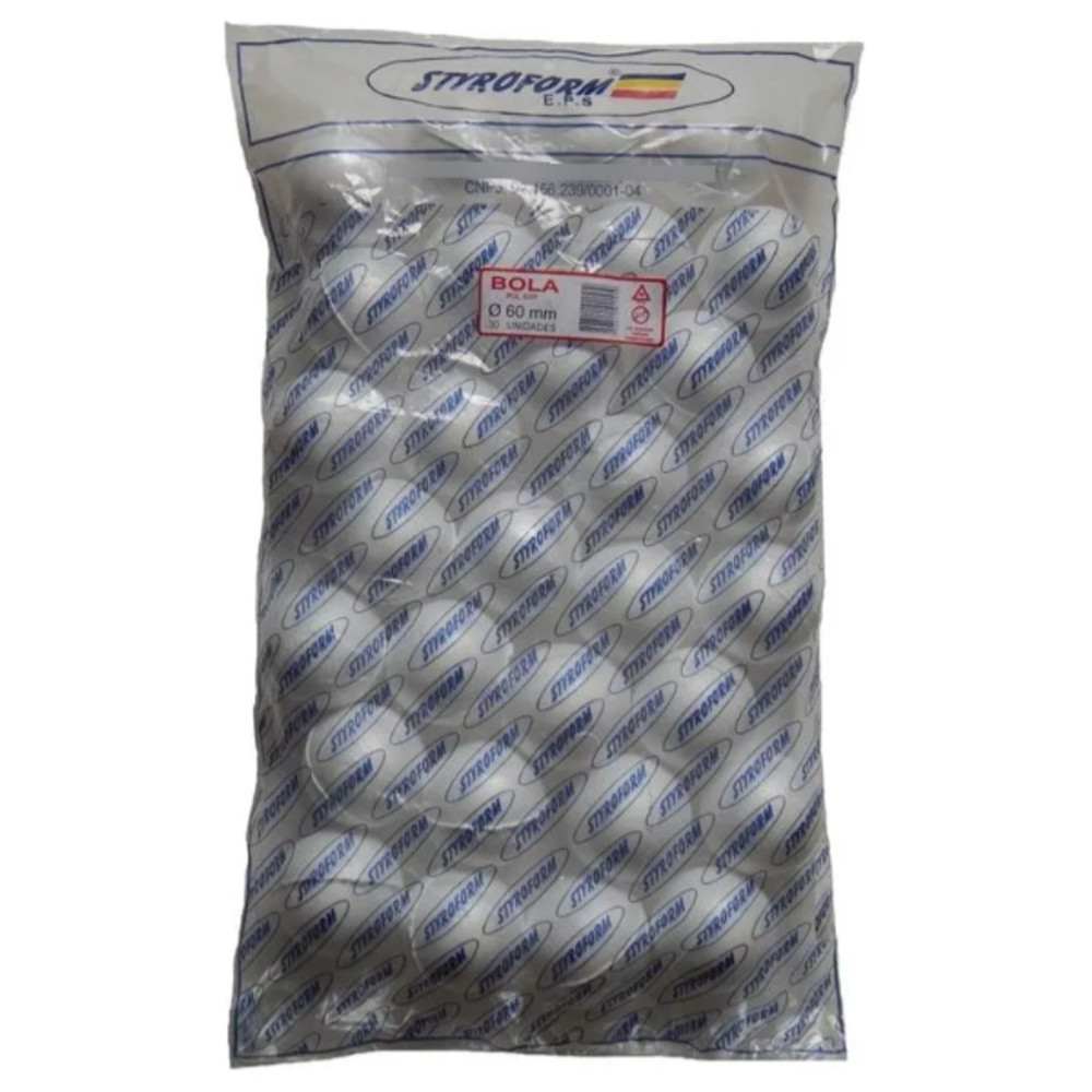 60 Bolas de Isopor Styroform – 60mm (6 cm) em Oferta na Shopee