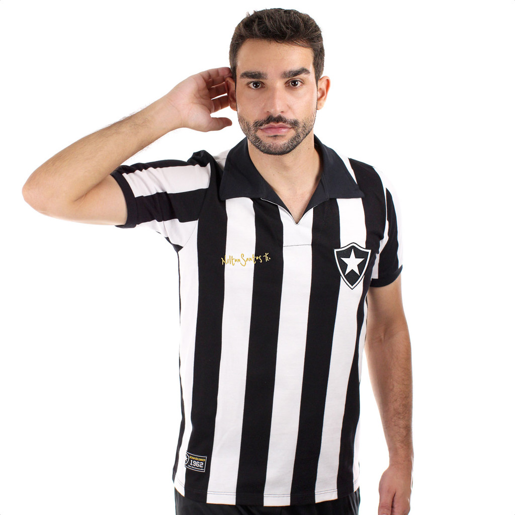 Camisa RetrôMania Botafogo 1962 Nilton Santos Preto e Branco - Masculino