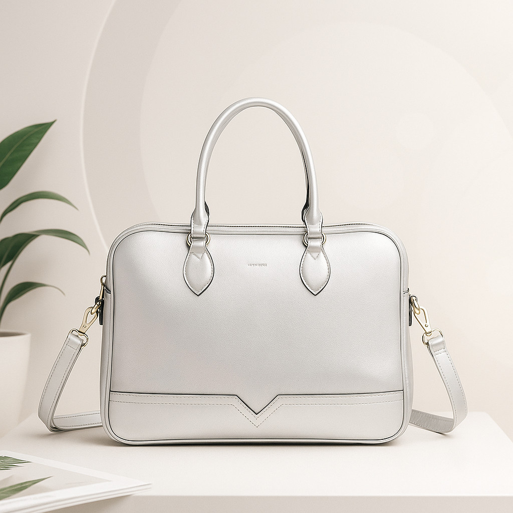 Bolsa Feminina Executiva de Ombro e Mão Couro Sintético Marrom-Rose para Notebook 15" MA5005 em Oferta na Shopee