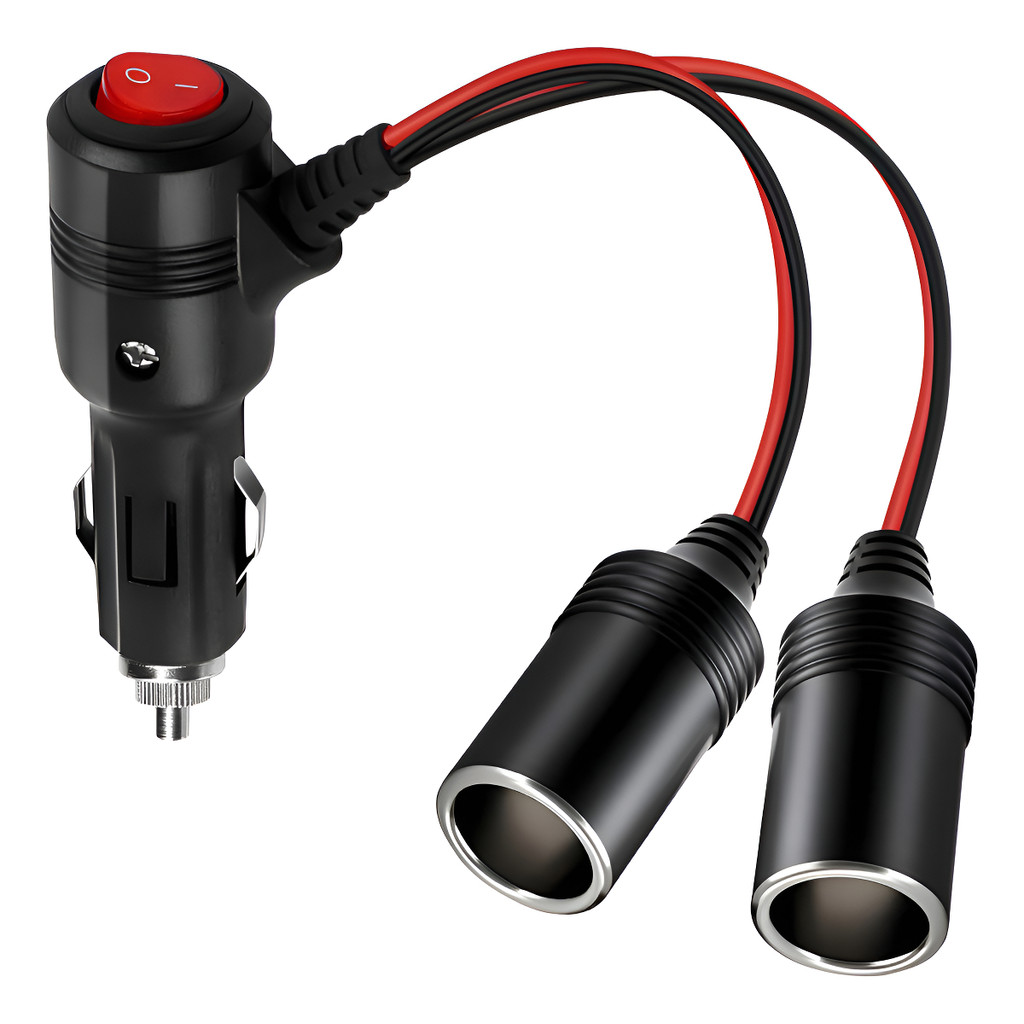 Adaptador Isqueiro Divisor Duplicador de Auxiliar Multiuso Universal 2x1 Com Botão Liga e Desliga