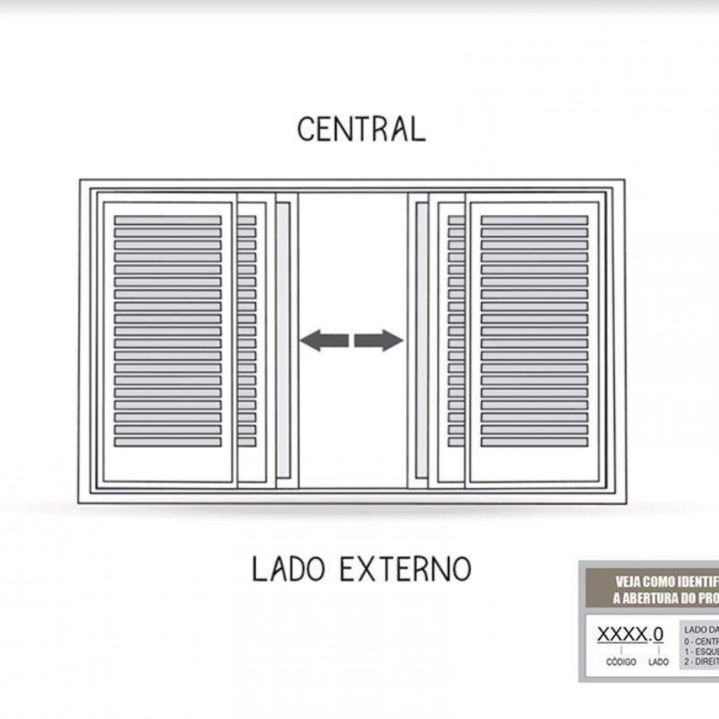 Detalhes do Janela de Aço Veneziana de Correr 100x100cm 6 Folhas com Vidro Riobras 100cm x 100cm