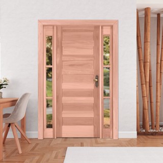 Kit Porta de Madeira 2 Vitrôs 213cmx136cmx12cm Pe28 Esel Abertura Direita Direita em Oferta na Shopee