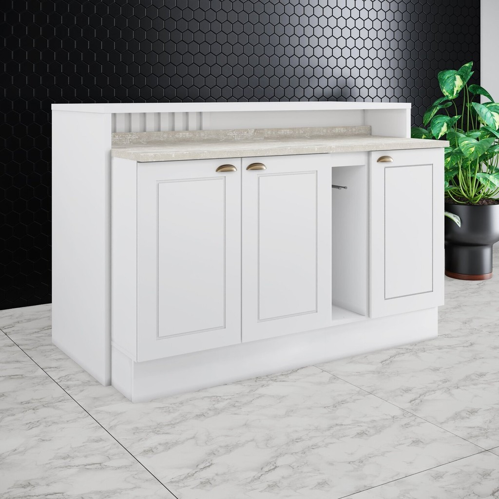 Kit Ilha Gourmet 3 Portas com Tampo Emily em Oferta na Shopee