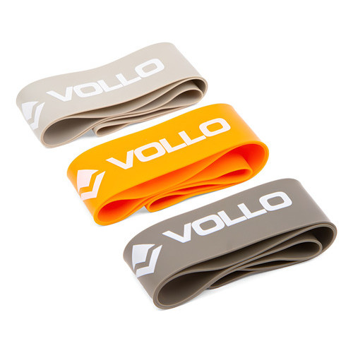 Kit 3 Faixas Elásticas Mini Band Vollo Academia Pilates Musculação Funcional Fitness Exercícios