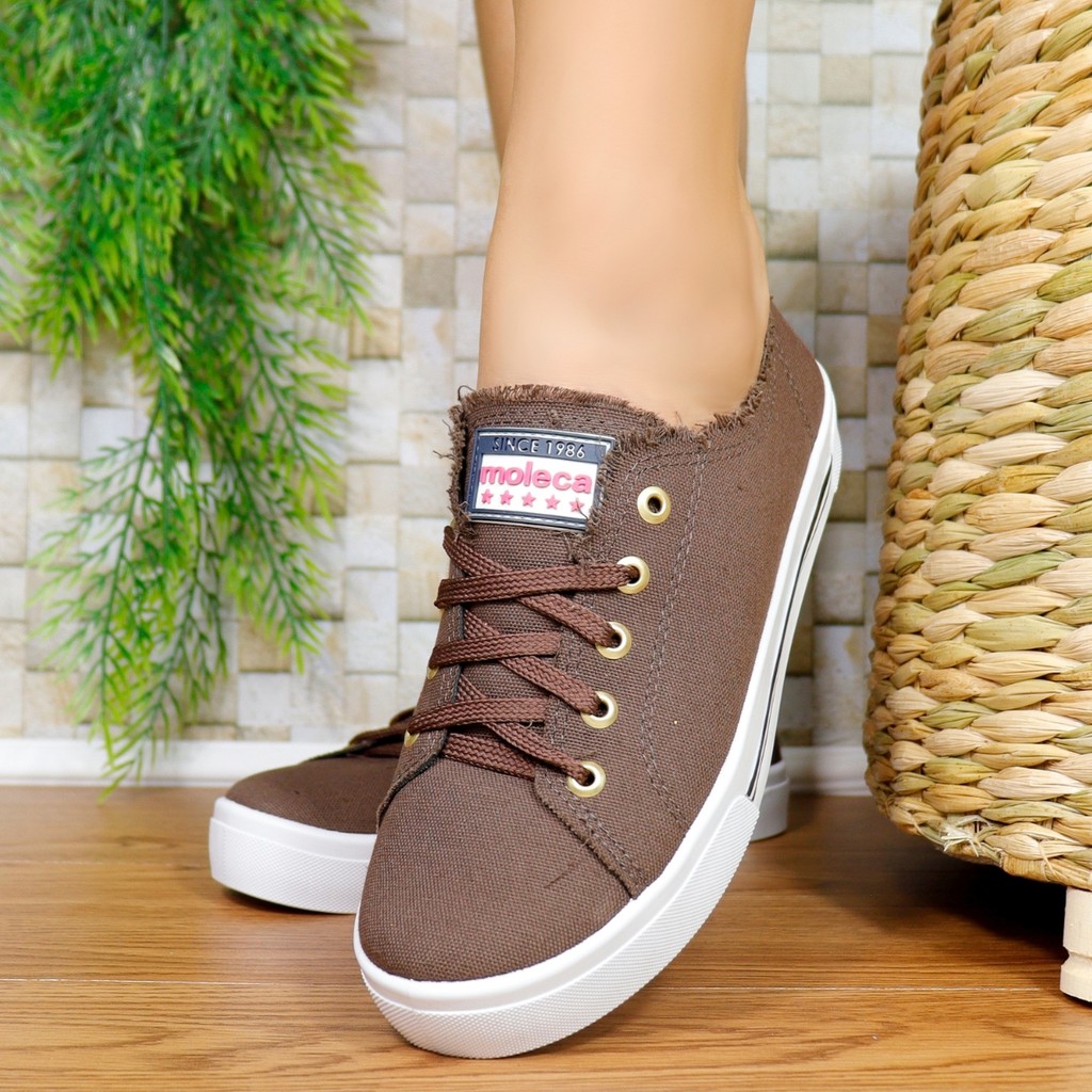 Tênis Moleca Casual Feminino Básico Desfiado 5667.322 em Oferta na Shopee