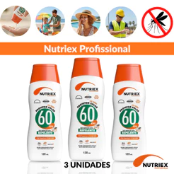 Protetor Solar Nutriex FPS60 Repelente 120ml Kit 3 Pele Segura Contra Sol e Insetos