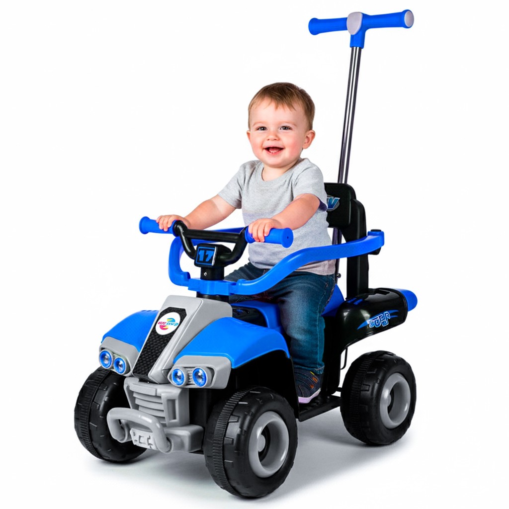 Quadriciclo Azul Elétrico 6V Infantil Meninos Com Carregador 110/220V - Unitoys em Oferta na Shopee