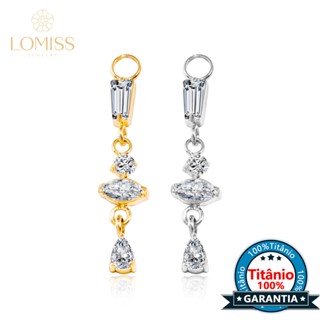 Corrente Titânio Pvd Piercing 4 Zircônias Cravejado - Para Orelha Cartilagem Helix Tragus Conch em Oferta na Shopee