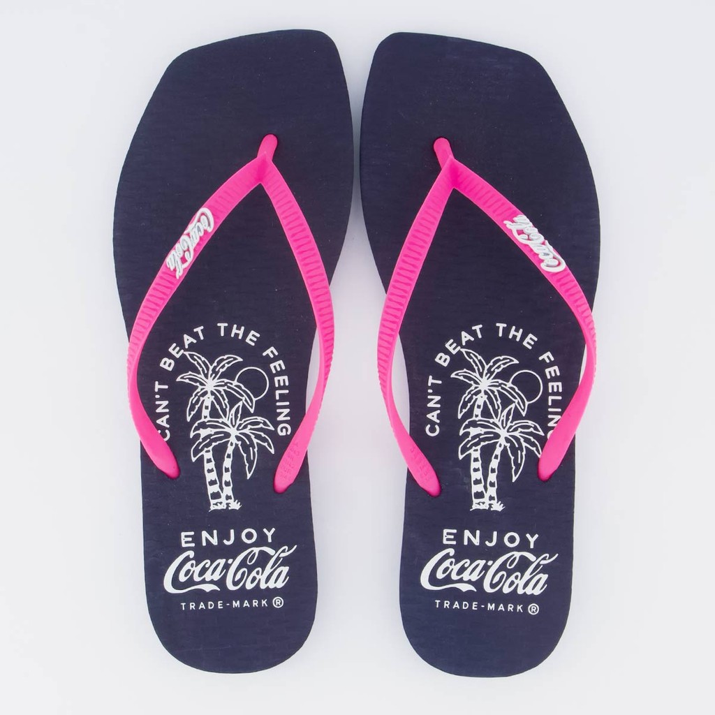 Chinelo Coca Cola Square Feeling Feminino Marinho e Pink em Oferta na Shopee