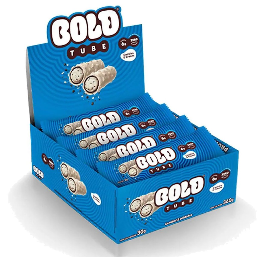 Barra de Proteina Tube - 12 Unidades Cookies E Cream - Bold em Oferta na Shopee