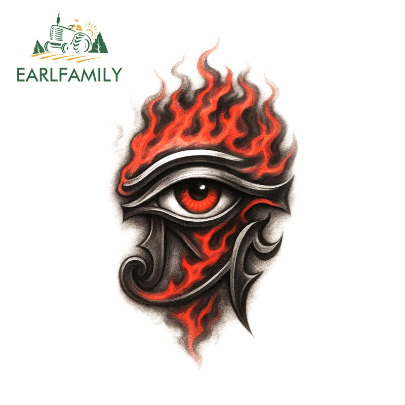 EARLFAMILY Fogo Olhos Refrigerador Adesivos De Carro Divertido Caravana Pára-Brisa Capacete Portátil À Prova De Riscos D