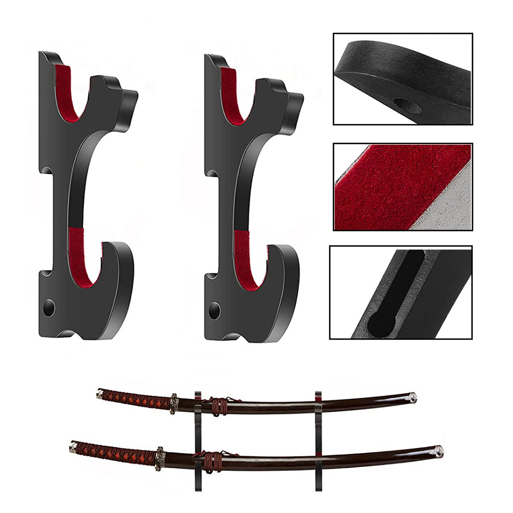 Suporte De Espada De Montagem Na Parede De 2 Camadas , Cabide Samurai Katana Tanto , Gancho , Rack De Armazenamento Ajus