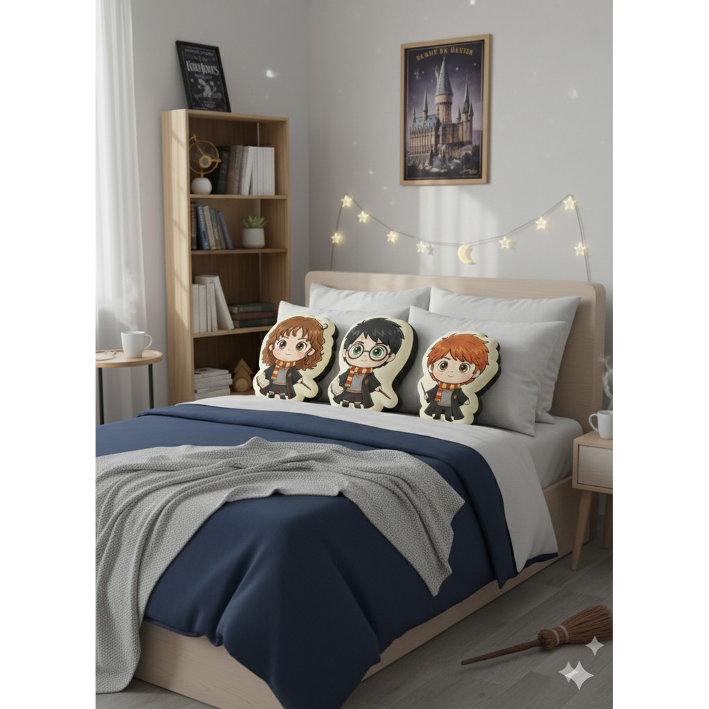 Trio de Ouro Hogwarts: Kit 3 Almofadas Formato Especial em Oferta na Shopee