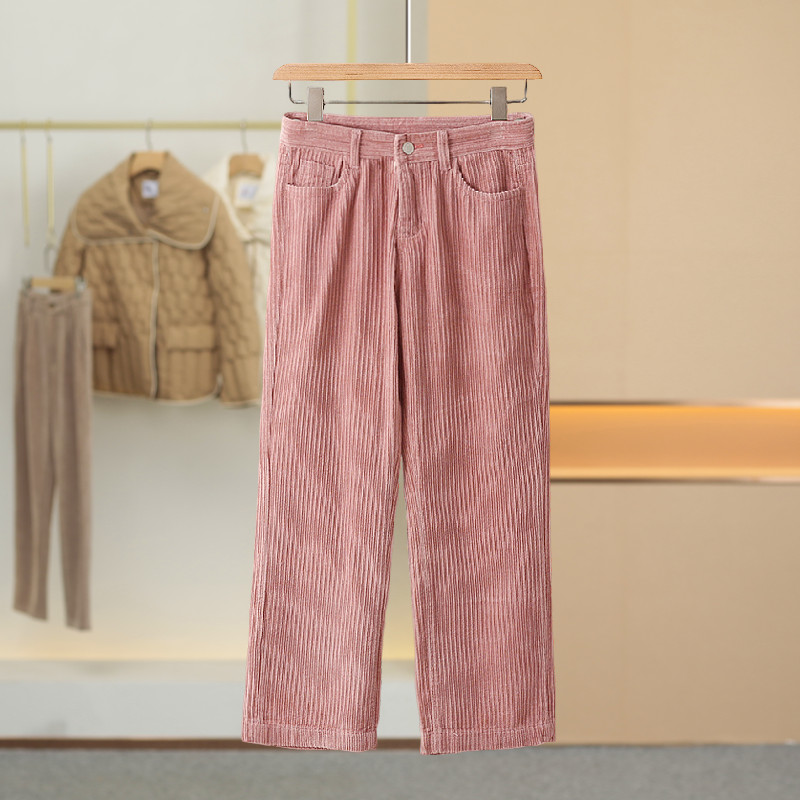 [Mel] Inverno novo estilo veludo cintura alta solta simples Harem calças 014