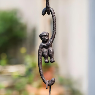 Pequeno macaco gancho de ferro fundido Animal angustiado novo estilo macaco pesca lua cabide arte ferro nórdico Retro pi