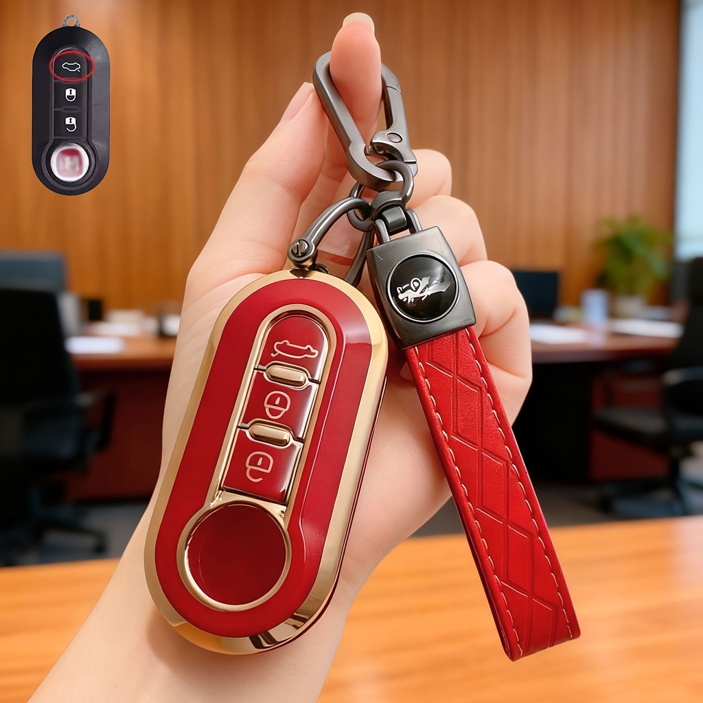 Para Fiat Carro Chave Escudo Com Chaveiro , 500 Boyue Bravo Iveco Olsen 3 Botões Inteligente Evita Desgaste Proteger Cas