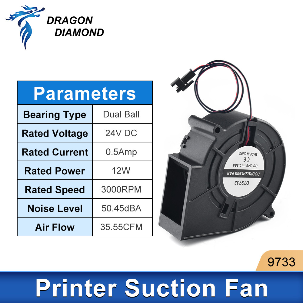 Dragon Diamond Impressora De Grande Formato Ventilador De Sucção Forte 93mm/120mm DC 24V 0.55A Para Allwin Xuli Roland M