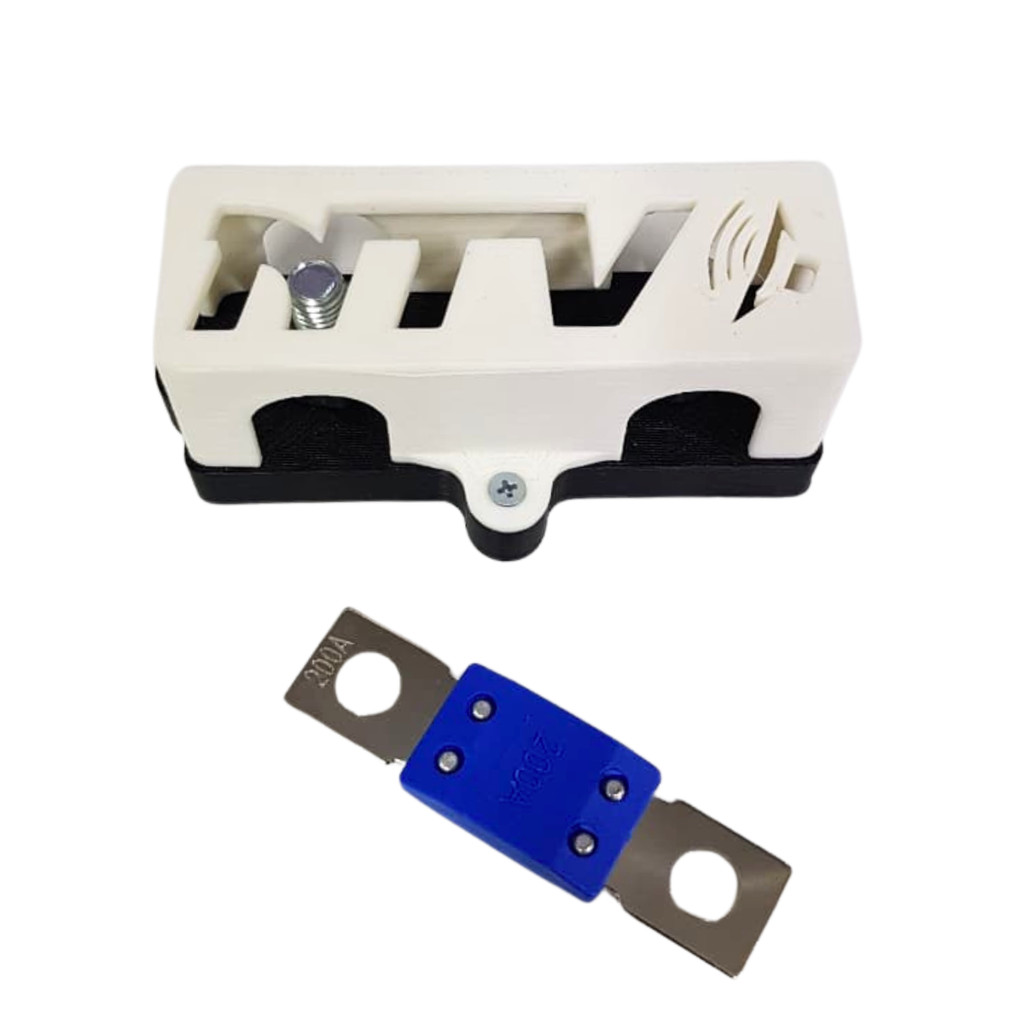 Kit Porta Fusível Mega Grande 3 Vias C/Tampa + Fusível P/ Som Automotivo Módulo Amplificador Bateria