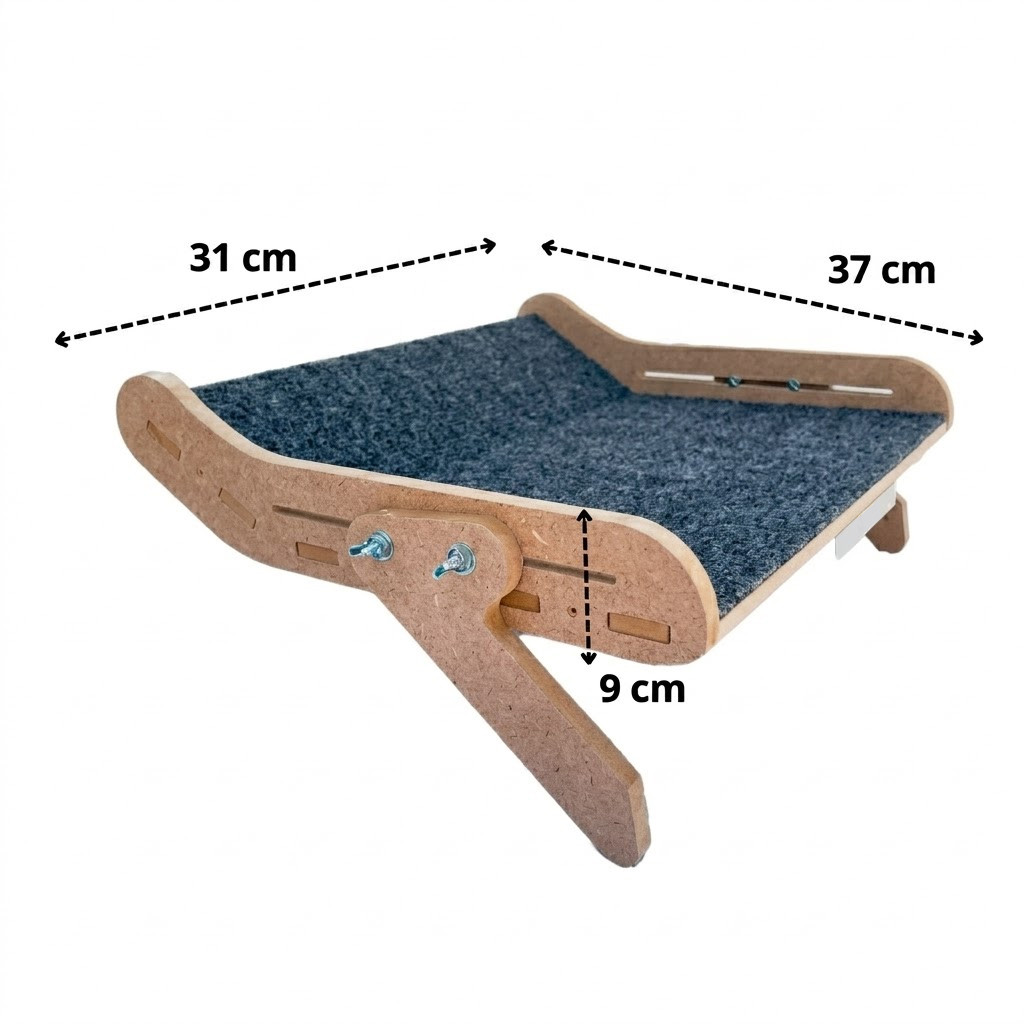 Janeleira Para Gatos Cama Suspensa De Janela Varanda MDF 15mm Reforçado Suporta Até 25kg — imagem 2 de 2
