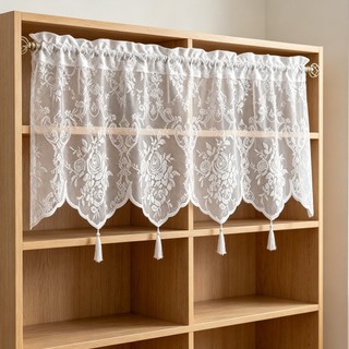 Cortinas cortinas sem perfuração rendas gaze cortinas de porta da cozinha divisória decoração curtas metade