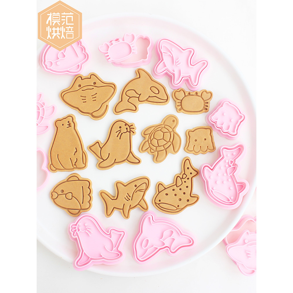 Molde de biscoito série Animal marinho, volume de negócios, peixe, tubarão, baleia, selo, tainha, molde de biscoito fofo