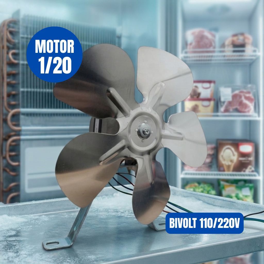 Micro Motor Ventilador 1/20 Bivolt Refrigeração Exaustor