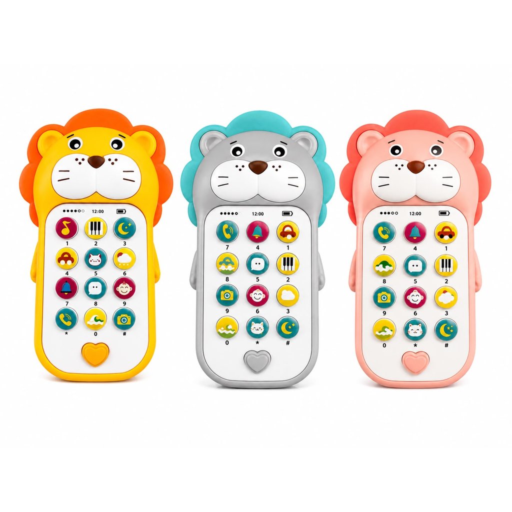 Brinquedo 2 em 1 Celular  Bilíngue Musical Interativo Bubazoo leão
