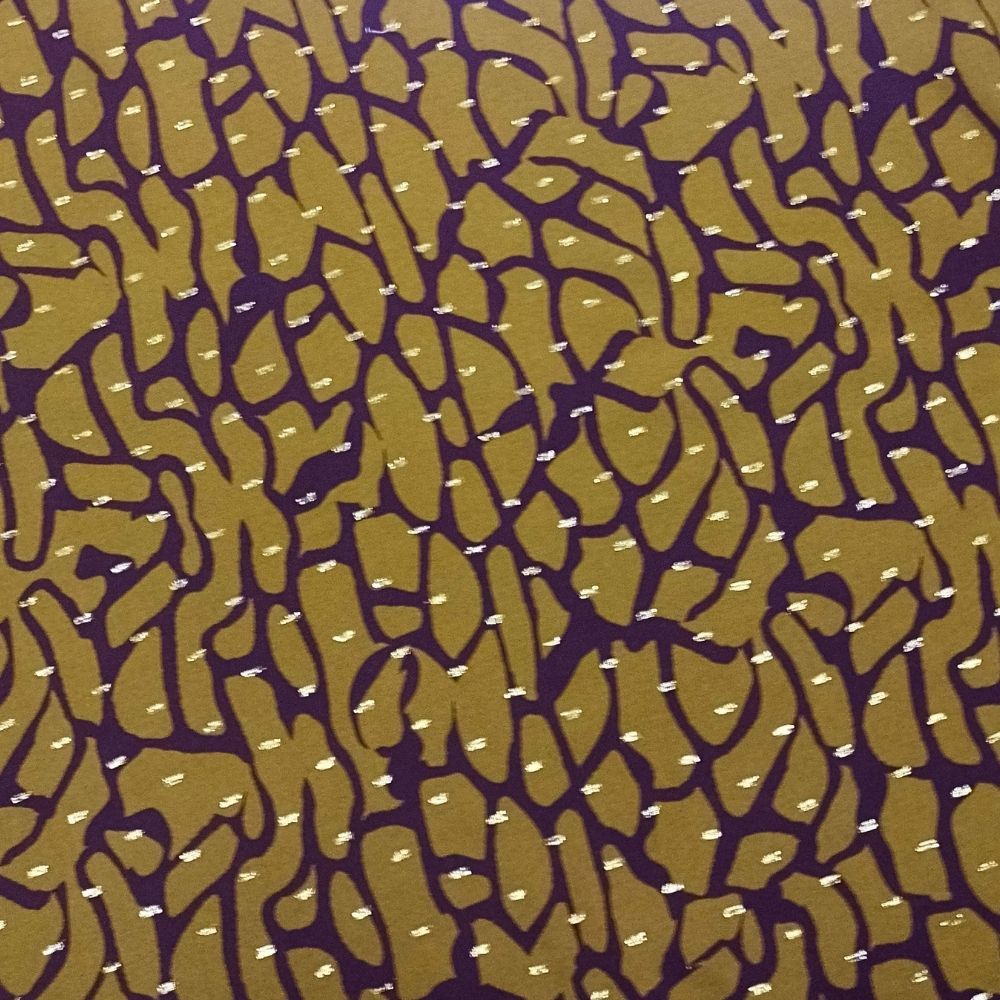 Viscose Fio de Lourex Estampado - 98% Viscose 2% Golden Lourex - 1,50m Largura - ESTAMPA - REAÇÃO DIFUSÃO