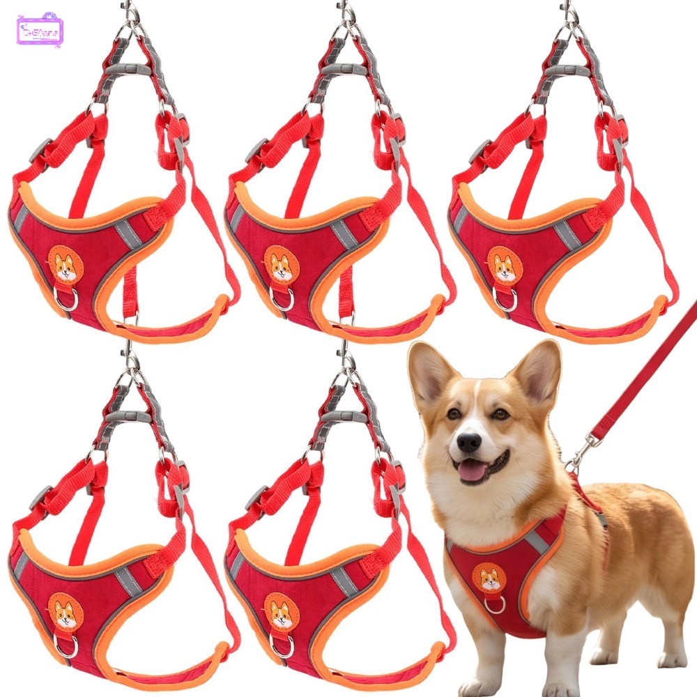 Corda De Tração Para Caminhada De Cães Estilo Colete Com Tiras Reflexivas Arnês Pequenos E Médios Fivela Ajustável Colei