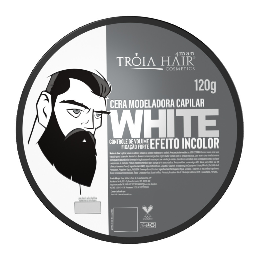 Cera Modeladora Incolor Troia Hair - Cera Transparente - 120g